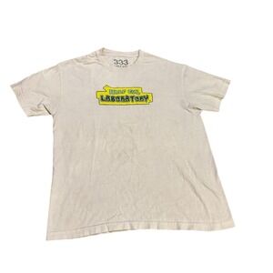 Half Evil‎ 333 Evil Laboratory Graphic Tee White Yellow Men's Large
